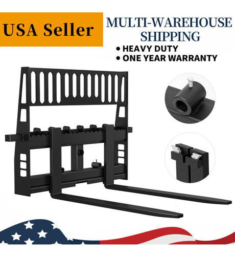 48  Skid Steer Pallet Fork Attachment With Heavy-duty Bl Eem