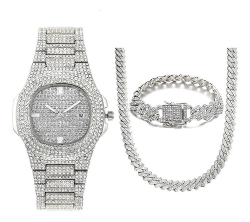 Reloj Iced Out Para Hombre Y Mujer, Hip Hop Miami Cuban Chai