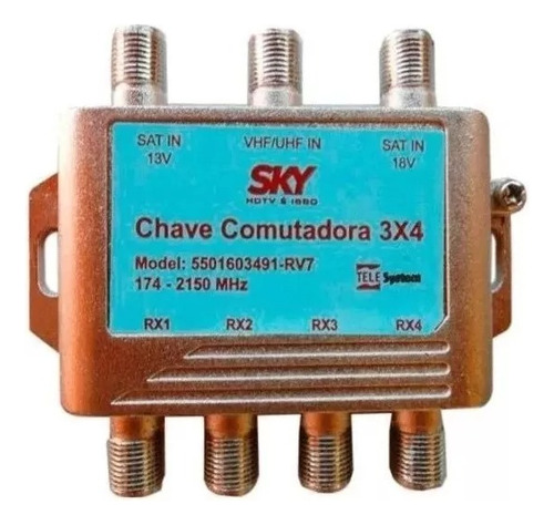 Chave Comutadora 3x4 Amplificada (substitui  Lnb Triax )