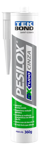 Adesivo Silicone Pu Pesilox Fixtudo Tekbond Cinza Tubo 360g