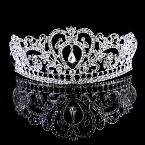 Diadema Con Forma De Corona De Cristal Para Mujeres Y Niñas