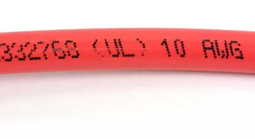 Cable Bateria 1x10 Arranque Rojo / Negro X2mts Øexterior 7mm