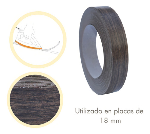 Tapacantos Preencolado Merlot 22 Mm X10 M Acabado Texturado Melamina Facil Aplicacion Resistente Para Proyecto De Carpinteria Pegado Con Plancha De Ropa Melaminico Filo Decorativo Solucion Rapida