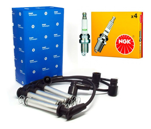 Kit Cabos Delphi + Velas Corsa Montana Meriva Spin 1.8 Flex