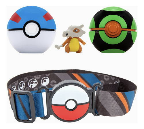 Pokemon Cinturón Con Dos Pokebolas & Cubone Clip And Go