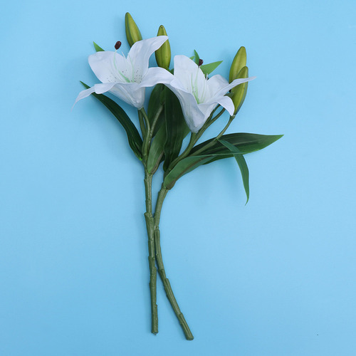 Flores De Seda Con Tallos De Lirio Artificial En Miniatura,