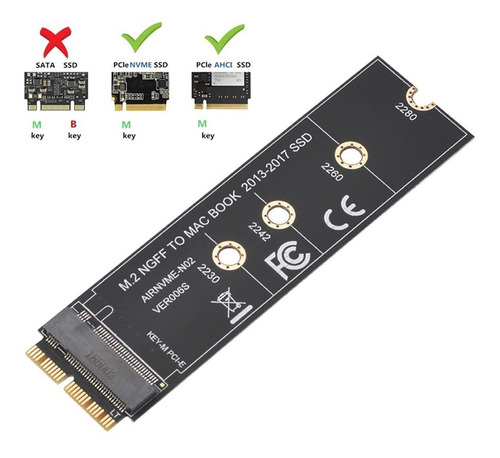 Imagen 1 de 7 de Tarjeta Adaptador M.2 Nvme Ssd Macbook Air Pro 2013-2017