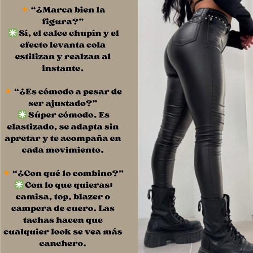 Pantalon Las Locas Engomado Tiro Alto Levanta Cola Original