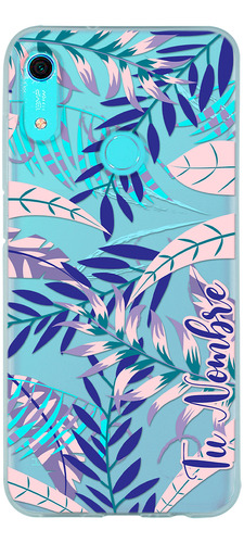 Funda Para Huawei Para Mujer Hojas Flores Con Tu Nombre