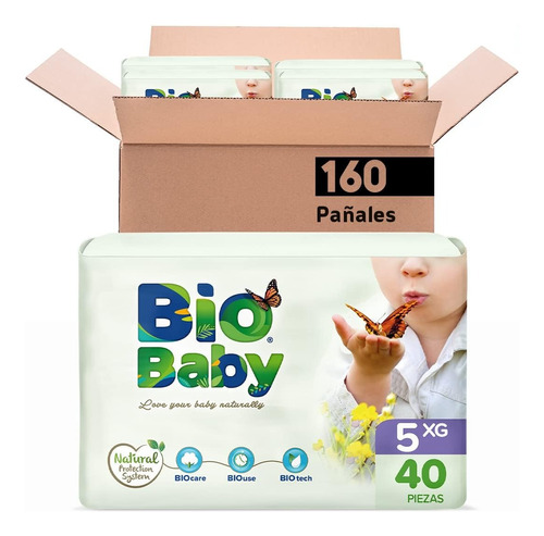 Pañales Bio Baby Talla 5 X Grande 160 Pañales Ecologicos 