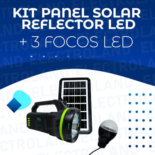 Imagen 2 de 10 de Kit Panel Solar Portátil + 3 Focos Lámparas Con Carga Usb