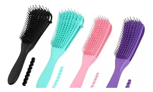 Imagem 3 de 5 de Escova Para Cabelo Cacho Pente Polvo Desembaraça E Cacheia