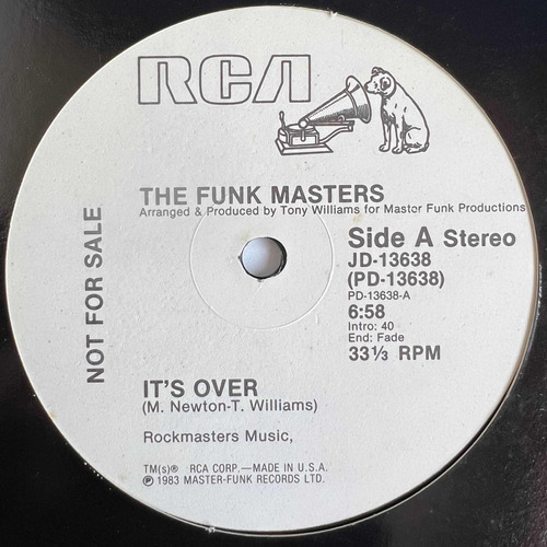 The Funk Masters - It's Over - 12'' Single Vinil Promo Us