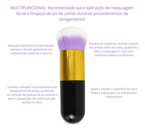 Pincel Pompom Espanador Maquiagem Base Blush Pó Unha Acrigel