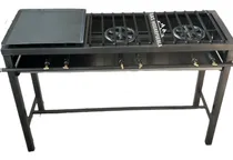 Comprar Parrilla  Uso Rudo 3 Quemadores Doble + Comal 40x40cm