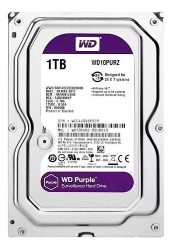 Disco Duro Interno Western Digital 1tb Wd10purz Purple