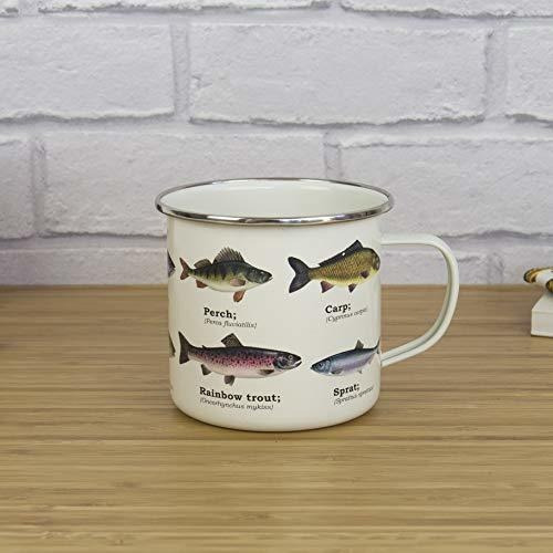 Regalo República Gr270027 Taza De Esmalte De Peces, Multi