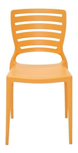 Cadeira de jantar Tramontina Sofia respaldo horizontal, estrutura de cor  laranja, 1 unidade