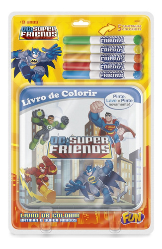 Livrinho Batman E Super Amigos Pinte E Lave Da Fun F00163