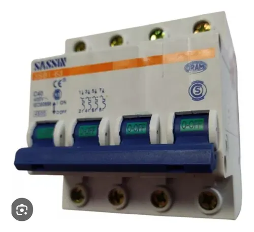 Interruptor Llave Térmica Tetrapolar 25 Amp Sassin 4 Polos