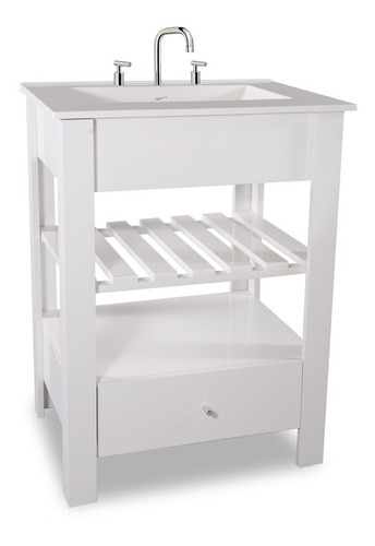 Vanitory Mueble De Baño Maral 50cm Blanco Deck - Marmoreo