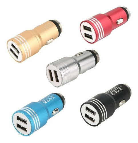 X5 Cargador Auto 2x Usb 1.0a 2.4a 12-24v Rompe Vidrios