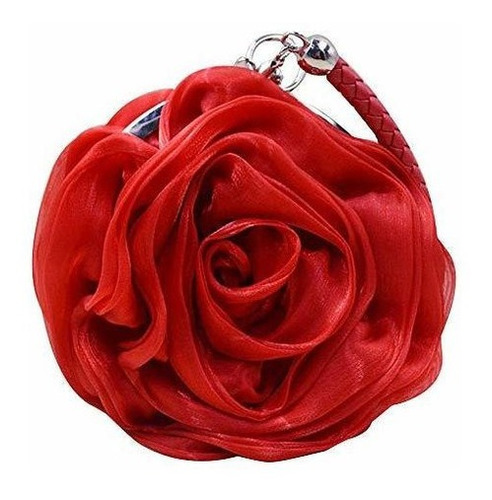 Bolso De Mano De Saten Suave Con Forma De Rosa, Para Boda, F