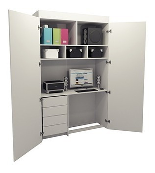 Escritorio Oficina Tipo Placard Puertas Cerradura Multiuso
