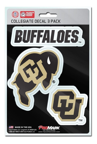 Fanmats Ncaa Colorado Buffaloes Team Decal, 3-pack