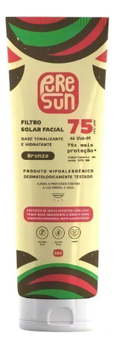 Filtro Solar Facial Vegano Puresun 75 Fps Dia-dia 50g Bronze