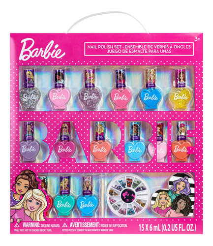 Barbie Movie - Juego De 18 Piezas De Esmalte De Uñas A Bas.