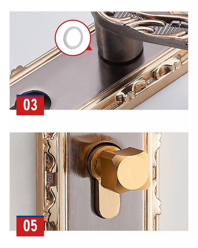 Imagen 4 de 8 de Estilo Europeo Retro Vintage Cerradura De Puerta Interior An