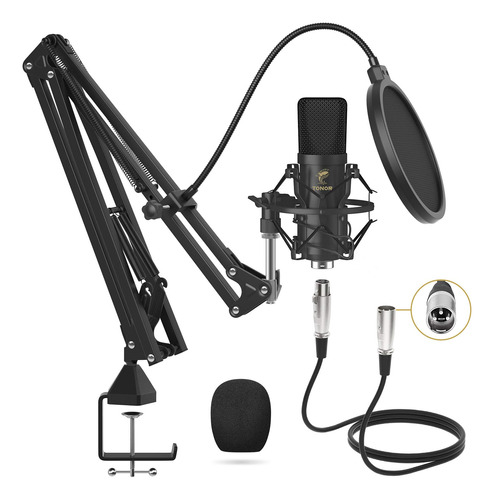 Tonor Micrófono Condensador Xlr, Kit De Micrófono De Estu.