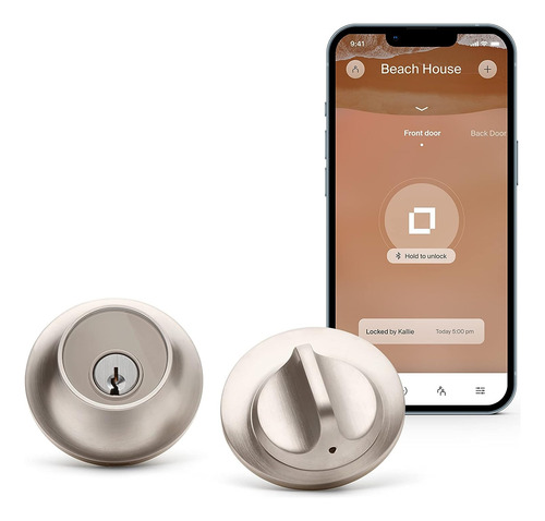 Level Lock Smart Lock Touch Bloque Bluetooth, Apple Homekit. Níquel Satinado