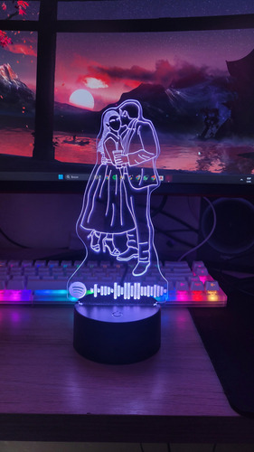 Lampara De Acrilico 3d Personalizada Con Codigo De Spotify