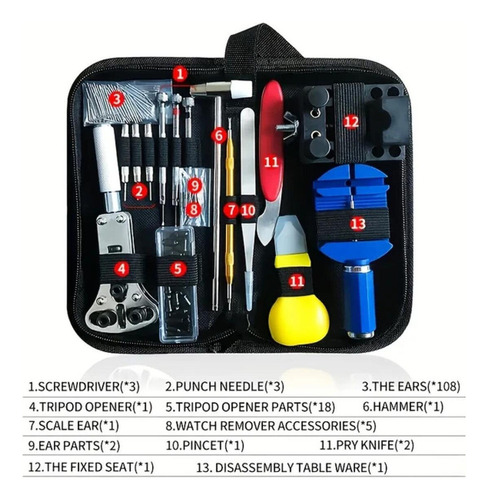 Kit Herramienta Reparacion Reloj Relojero Joyero 147 Piezas