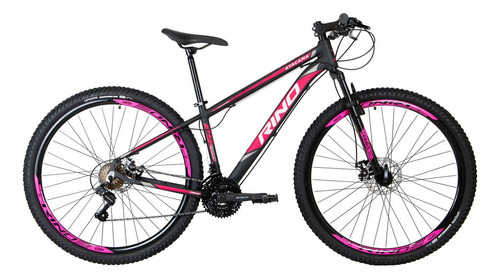 Bicicleta Aro 29 Rino Disco - 24v - Câmbios Shimano Cor Preto/rosa Tamanho Do Quadro 17