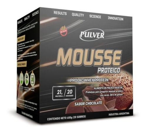Mousse Proteico 600 Gr Pulver Wheyprotein Con Cacao Sin Tacc