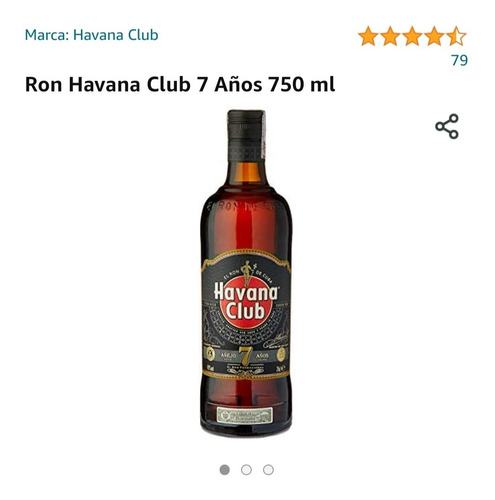 Imagen 1 de 2 de Ron Havana Club 7 Años