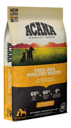 Alimento Acana Free-Run Poultry Formula para perro todas las edades de raza mediana sabor mix en bolsa de 2kg