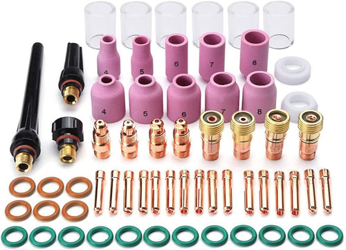 Awlolwa 63pcs Tig Welding Torch Accessories Kit Collets Body