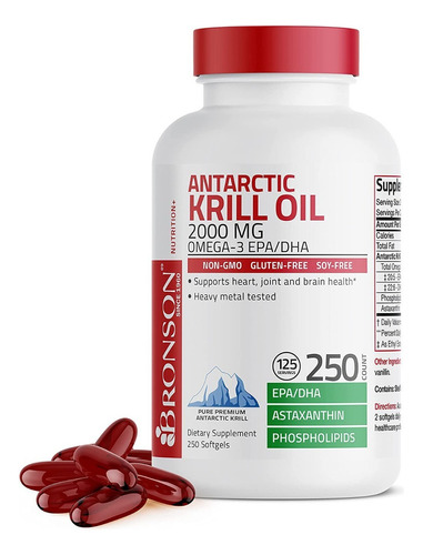 Aceite De Krill 250caps Bronson - - Unidad A $1256