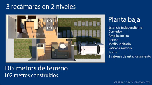 Imagen 3 de 13 de Casas Semiresidenciales De 105 Metros 3 Recámaras 2.5 Sanitarios En Venta En Pachuca