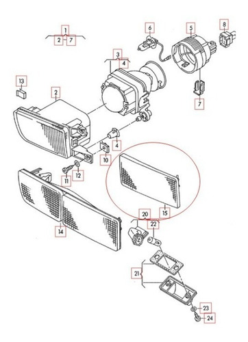 Direccional Bomper Derecha Volkswagen Golf Iii