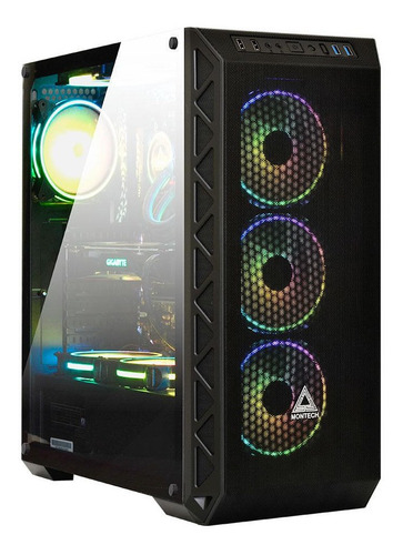 Case Gamer 5 Fans 3 Argb Montech Malla Aire Y Corsair Altek