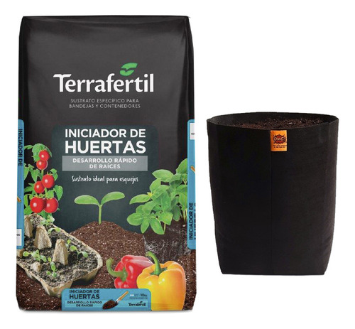 Sustrato Huertas 10lt Con Maceta De Tela Omg 10lts