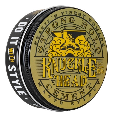 Pomada Strong Hold Cement Efeito Seco Fixação Extra Forte Knucklehead 100g