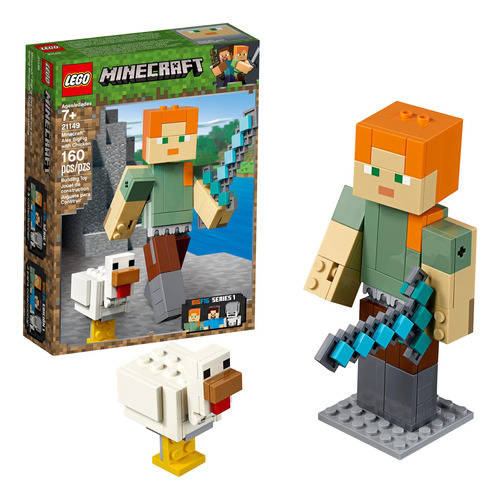 Lego Minecraft Alex Bigfig Con Pollo 21149