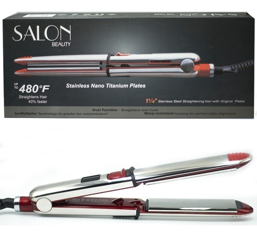 Salon Beauty Plancha 2 En 1 Profesional Nano Titanio Rizar