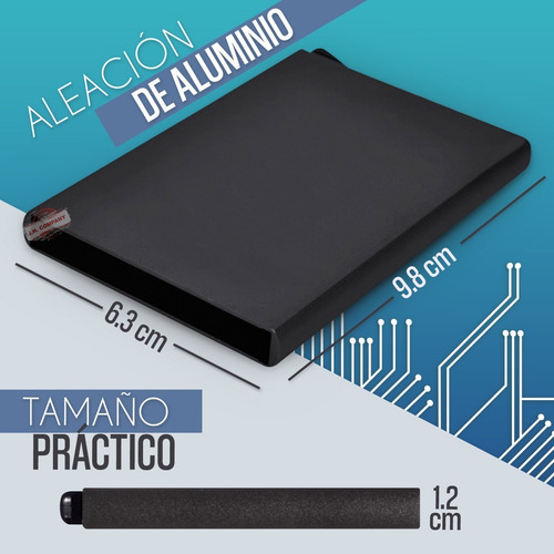 Tarjetero Metalico Aluminio Anti Clonacion Caballero 0-003
